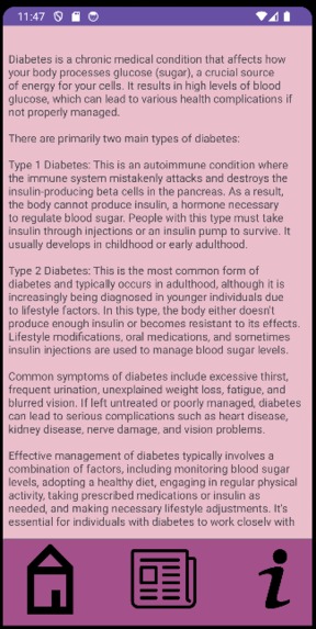 Diabetes Informational App – screenshot 2