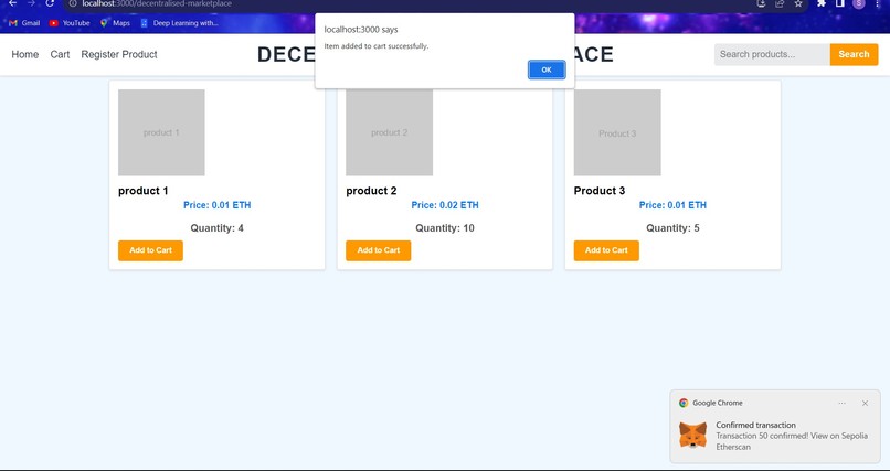 Decentralized Marketplace – screenshot 1