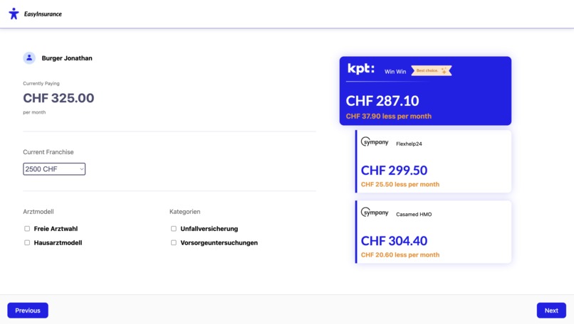 EasyInsurance – screenshot 1