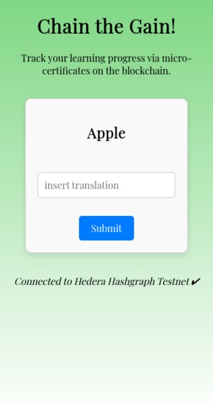 Chain the Gain! Liberate Language Certificates on Blockchain – screenshot 2