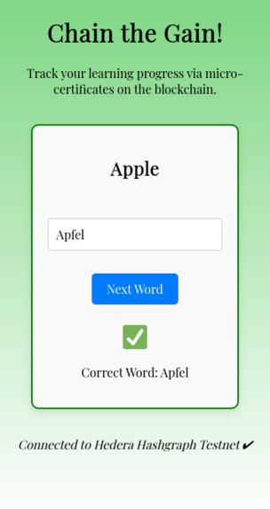 Chain the Gain! Liberate Language Certificates on Blockchain – screenshot 3