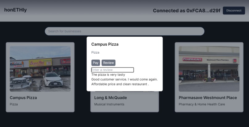 honETHly – screenshot 4