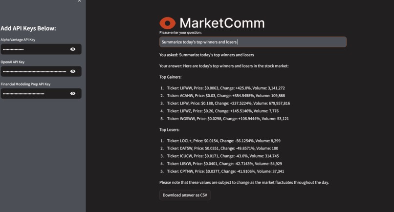 MarketComm – screenshot 1