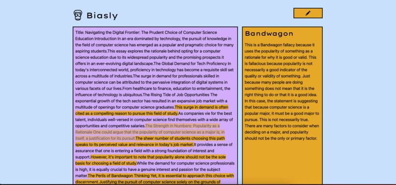 Biasly - Logical Fallacy Checker – screenshot 2