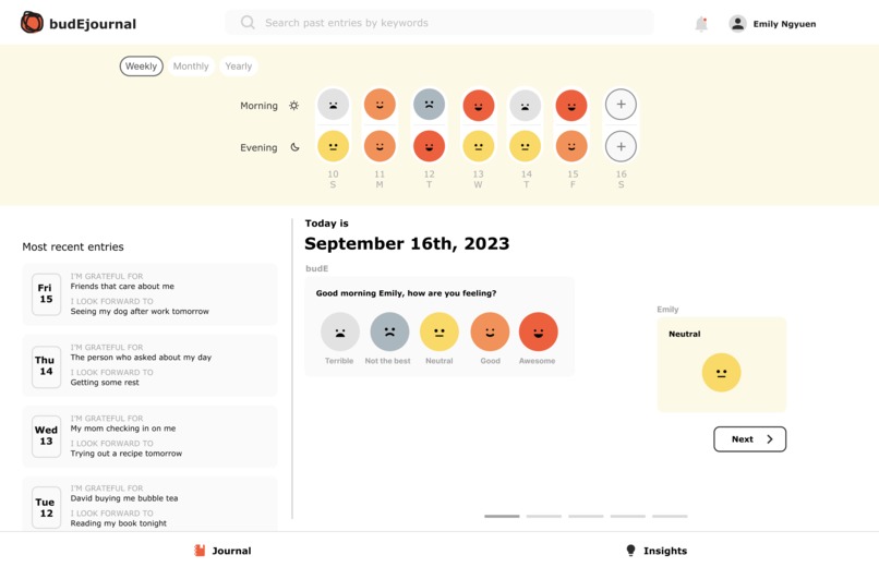 budEjournal – screenshot 1
