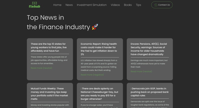 FinHub – screenshot 2
