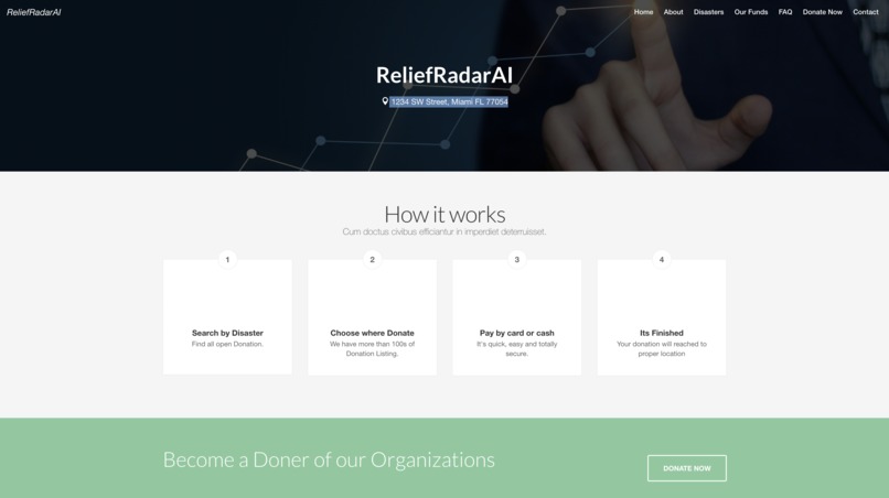 ReliefRadarAI: AI Powered Interactive Donation Platform  – screenshot 1