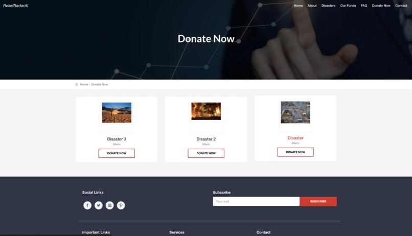ReliefRadarAI: AI Powered Interactive Donation Platform  – screenshot 2