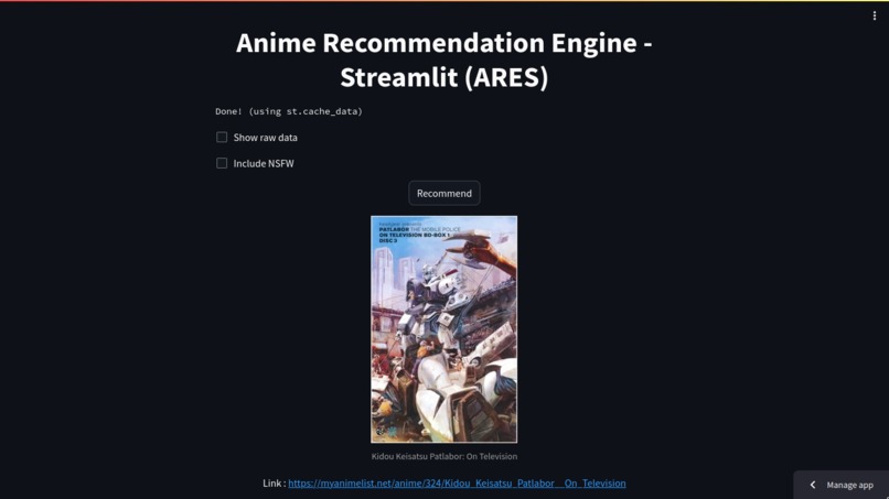 Random Anime Recommender – screenshot 1