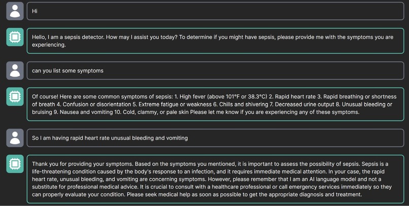 Sepsis Detection Chatbot – screenshot 1