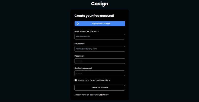 CoSign – screenshot 2
