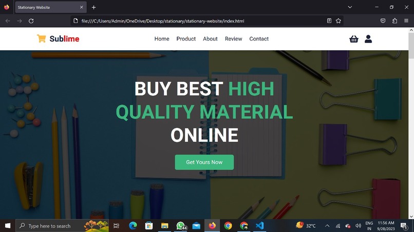 Stationary-website(Name:Sublime) – screenshot 1