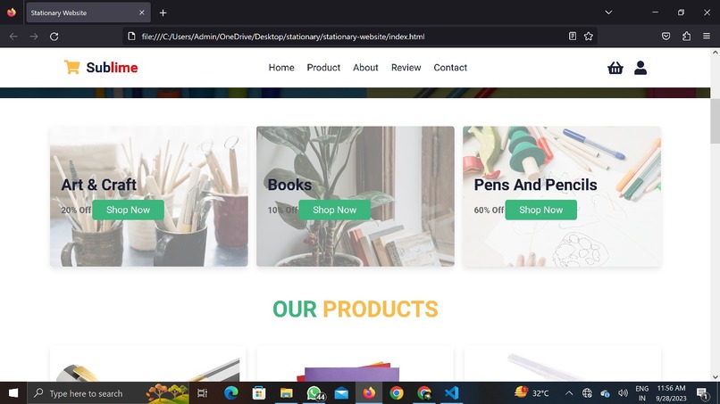 Stationary-website(Name:Sublime) – screenshot 2