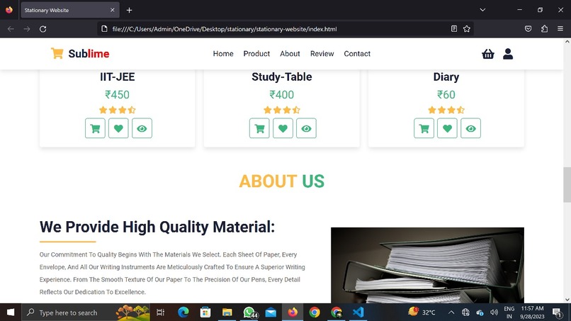 Stationary-website(Name:Sublime) – screenshot 5