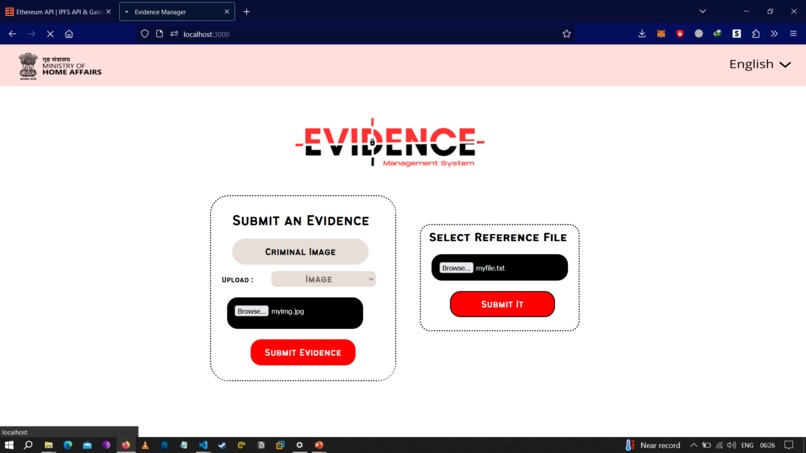 Blockchain and AI Based Evidence Management System – screenshot 1