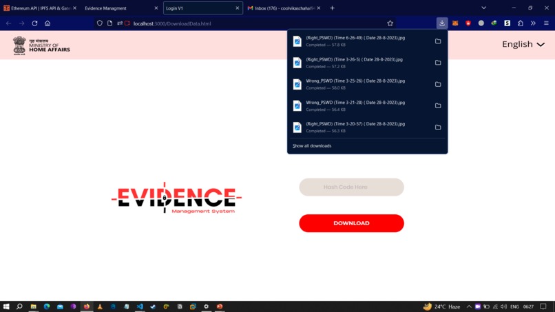 Blockchain and AI Based Evidence Management System – screenshot 4