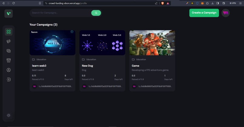 Crowd Funding web3 – screenshot 2