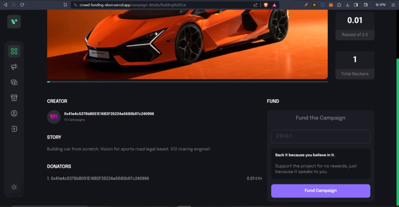 Crowd Funding web3 – screenshot 3