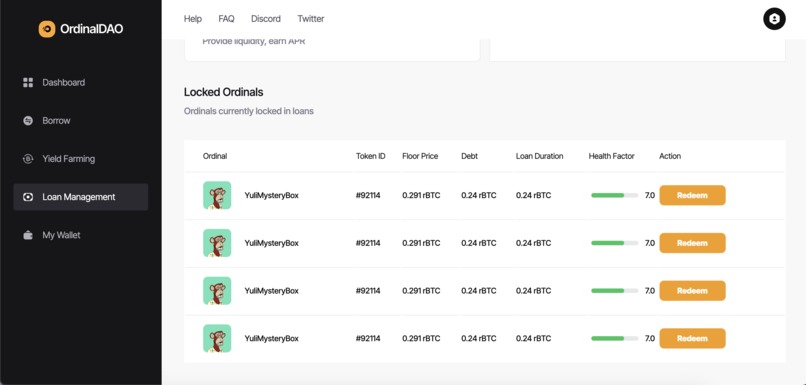 OrdinalDAO - Ordinal Lending on Rootstock – screenshot 5