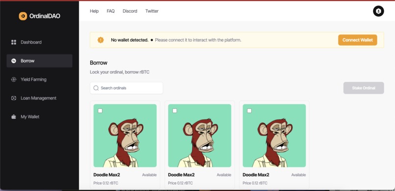 OrdinalDAO - Ordinal Lending on Rootstock – screenshot 6