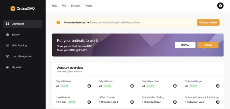 OrdinalDAO - Ordinal Lending on Rootstock – screenshot 7