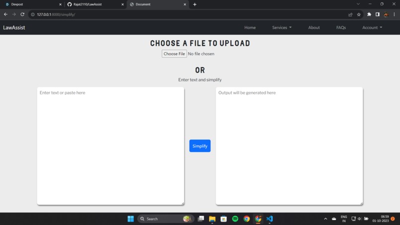 LawAssist-AI assistant for legal documentation – screenshot 1