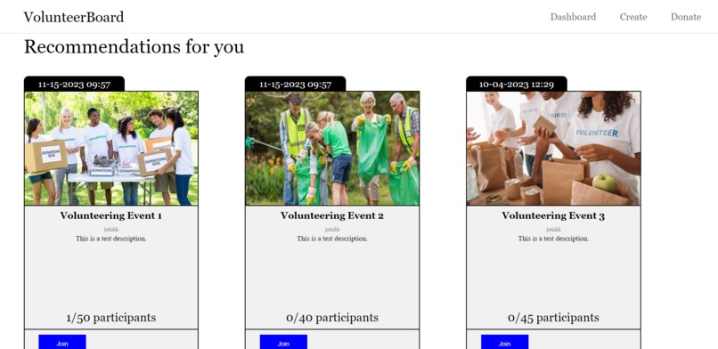 VolunteerBoard – screenshot 1