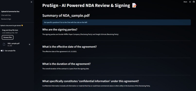 ProSign - AI-powered NDA review & signing – screenshot 1