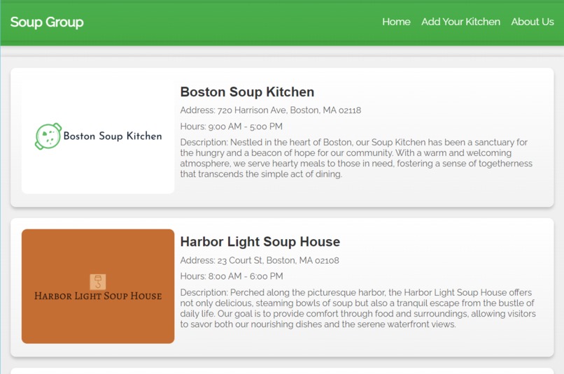 Soup Group -- Soup Kitchen Aggregator – screenshot 2