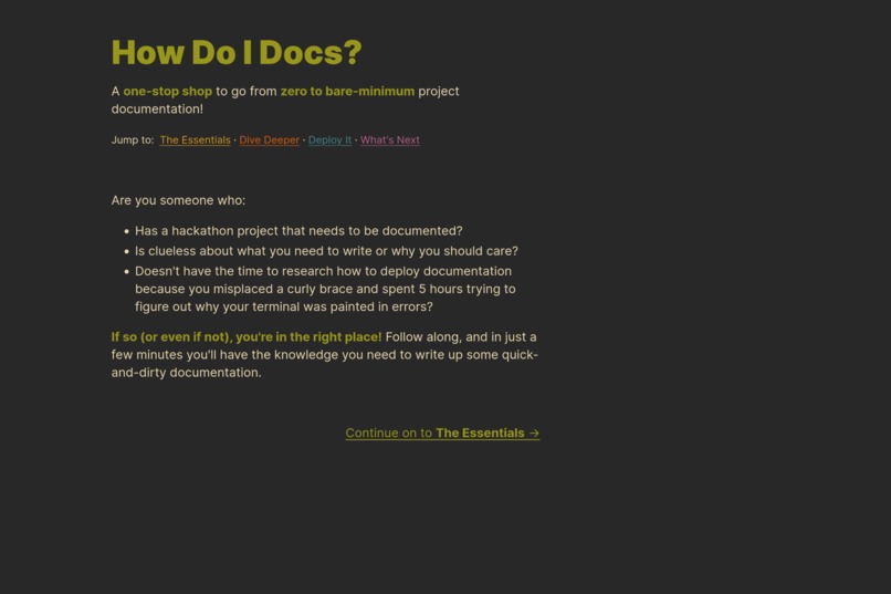 How Do I Docs? – screenshot 1