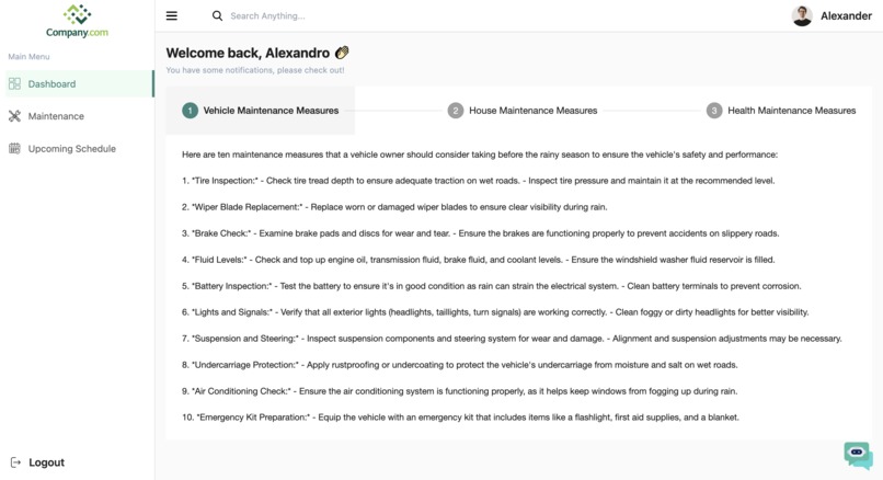 Self Maintenance App – screenshot 4