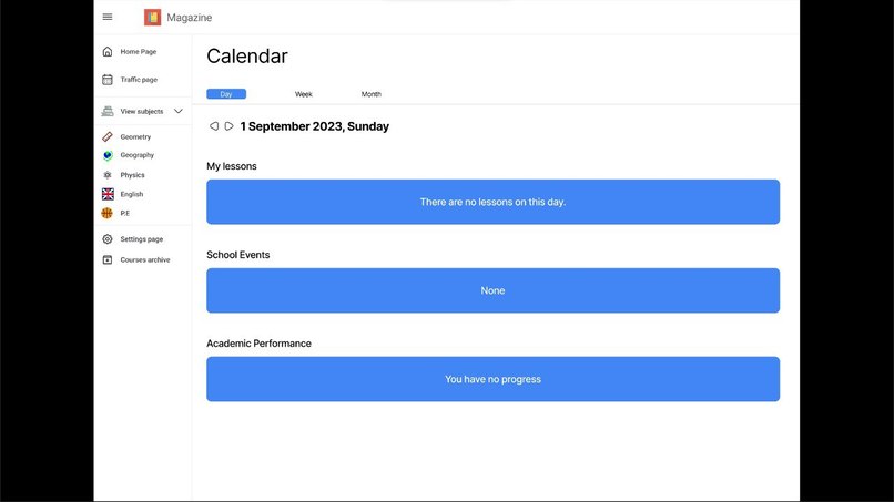 School journal – screenshot 1