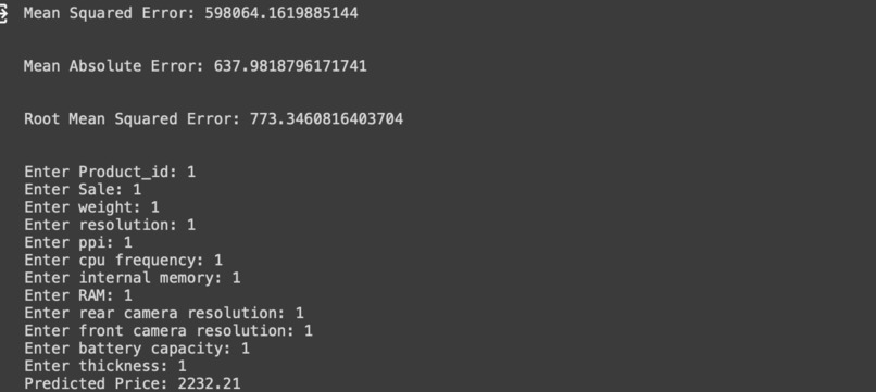 Mobile Price Prediction – screenshot 3
