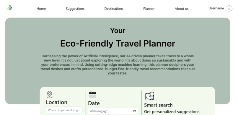 Eco-Friendly Travel Planner – screenshot 1