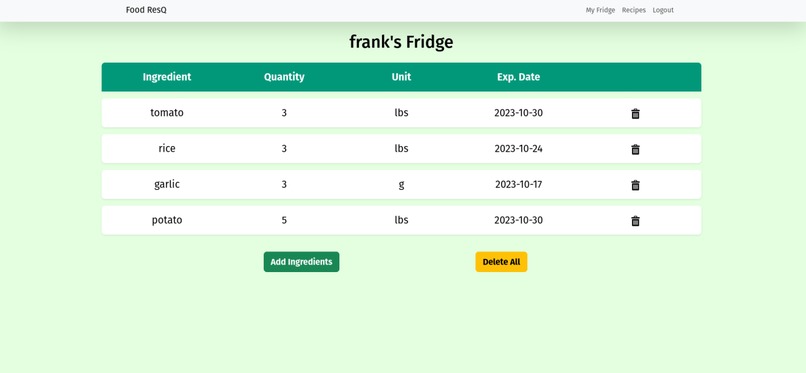 Food ResQ : AI Recommended Recipes To Reduce Food Waste – screenshot 4