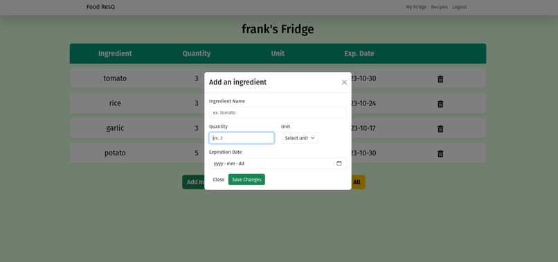 Food ResQ : AI Recommended Recipes To Reduce Food Waste – screenshot 5
