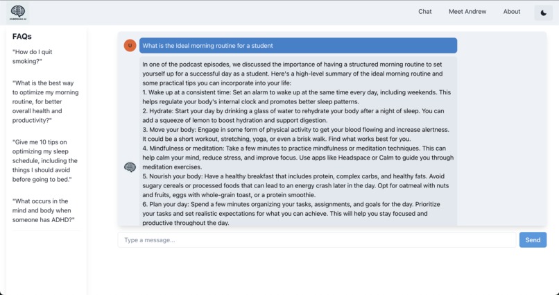 Huberman AI – screenshot 2