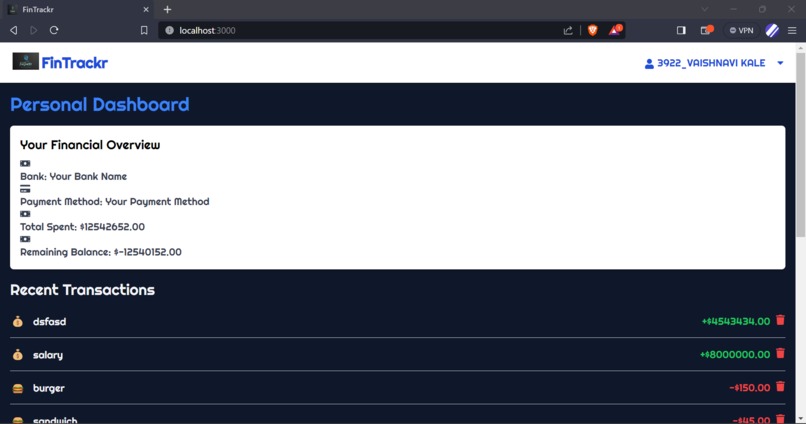 FinTrackr  – screenshot 5