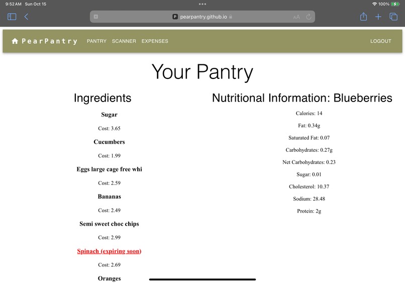 PearPantry – screenshot 2