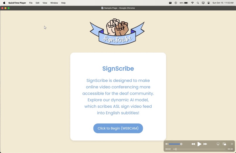 SignScribe Dubhacks Synergy Track 2023 – screenshot 2