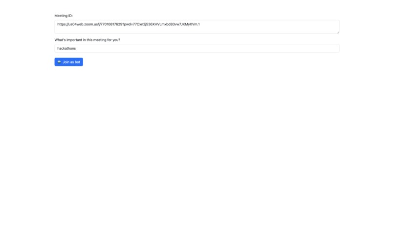 Zoom Meeting Agent – screenshot 1