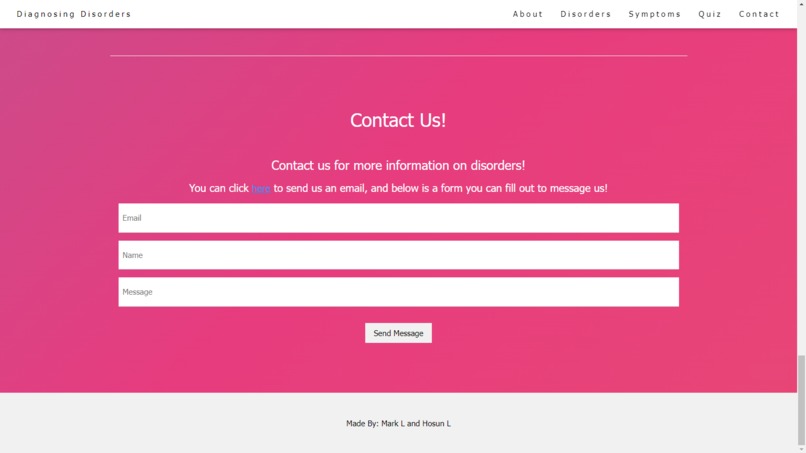 Diagnosing Disorders Website – screenshot 2