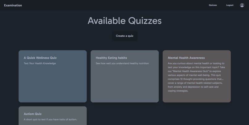 Examination – screenshot 2