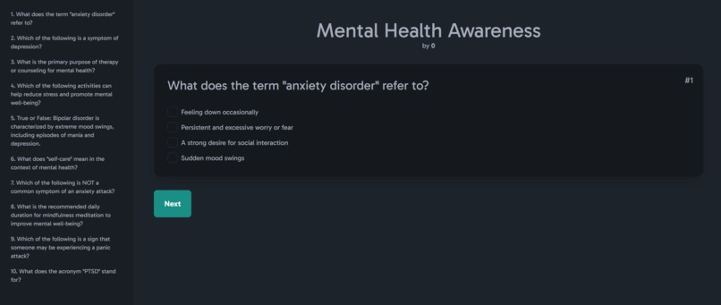 Examination – screenshot 3