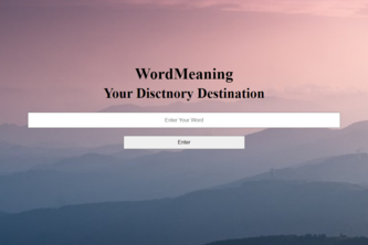 WordMeaning Dictionary App