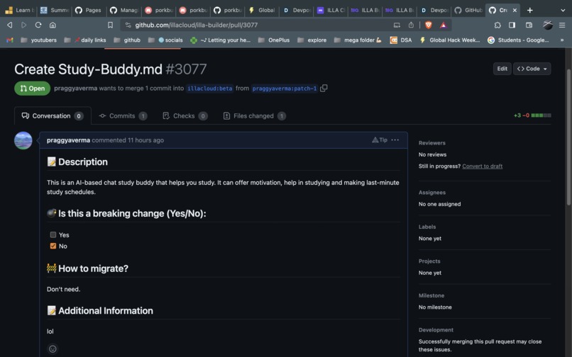 Study Buddy AI Agent using ILLA – screenshot 1