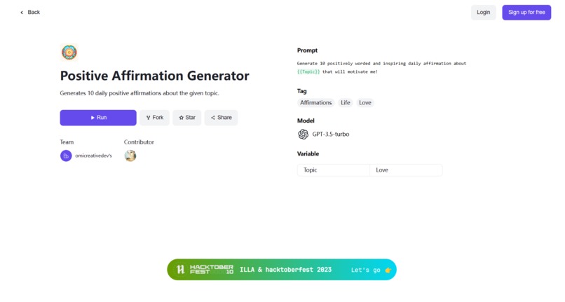 Positive Affirmation Generator – screenshot 1