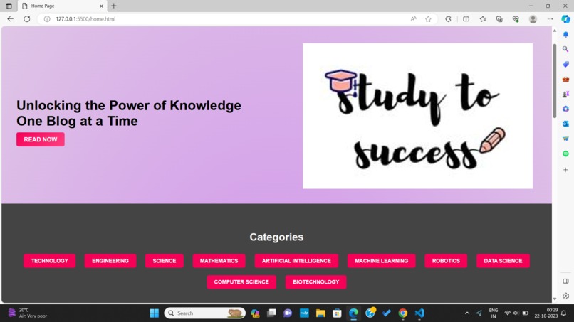 STEM Blog Website – screenshot 1