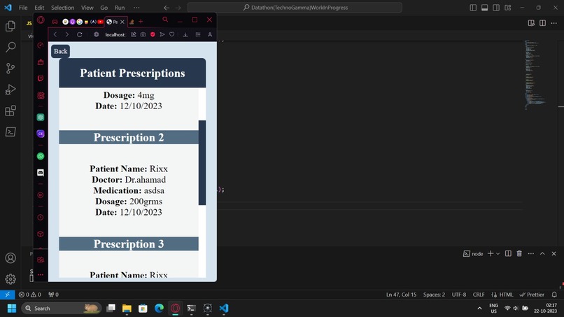 Real Time Medical Allergy/Side Effects verification system – screenshot 1