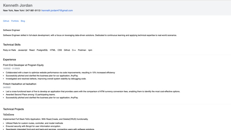 myResume – screenshot 1